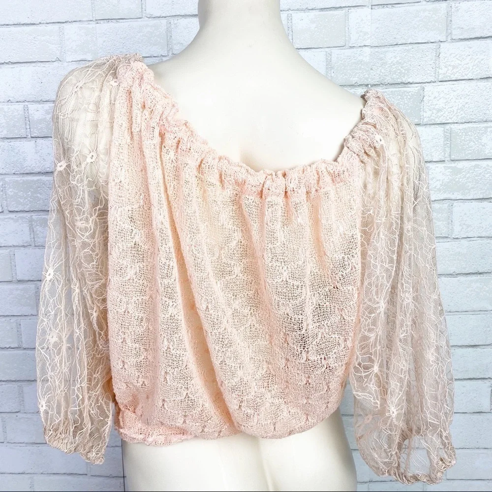 𝅺a'reve Boho Peach Lace Top - Picture 3 of 9